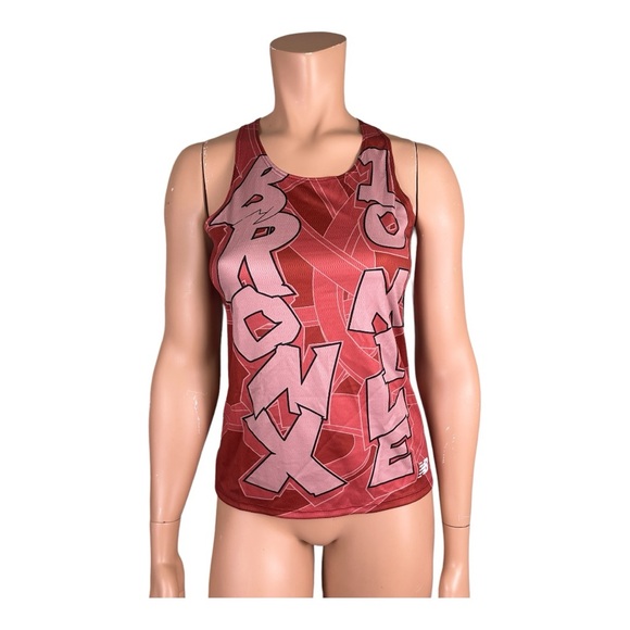New Balance Bronx 10 Mile Printed Running Singlet - Red / Red - Picture 2 of 10
